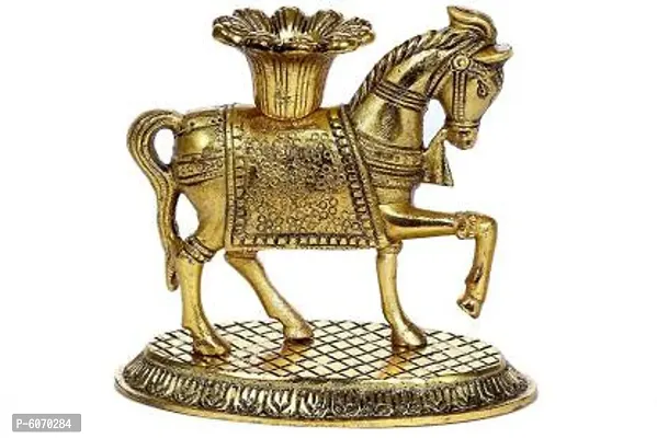 Decorative Metallic Feng Shui Horse Candle Holder Stand Vastu Gift Item/Good Luck Charm for Money, Success