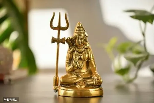 Lord Shiva|Bhole Nath|Mahadev| shankar Ji Decorative Showpiece - 10 cm  (Metal, Gold)