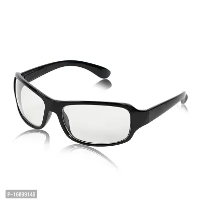Alvia Wrap Around Sport Day  Night Drive UV Protection Sunglasses For Men  Women (Black-Clear)-thumb0