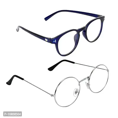 Alvia Combo of 2 Sunglasses For Men and Women Vol-3 (Blue-Silver)-thumb0