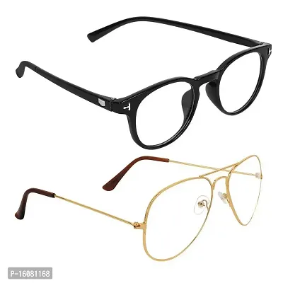 Alvia Combo of 2 Sunglasses For Men and Women Vol-2 (Black-Gold)