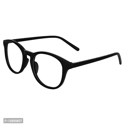 Alvia Round Polycarbonate Uniex Eyewear Frame Vol-15 (Black-Clear)