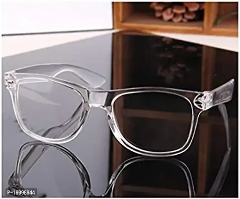 Alvia Square Spectacle Frame For Men And Women Vol-25 (Transparent-Clear)-thumb4