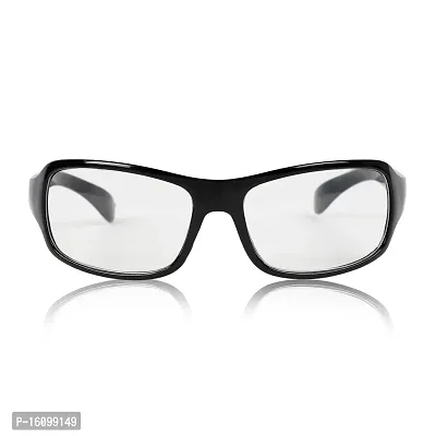 Alvia Wrap Around Sport Day  Night Drive UV Protection Sunglasses For Men  Women (Black-Clear)-thumb2