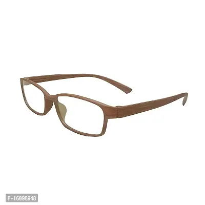 Alvia Rectangular Polycarbonate Eyewear Frame For Men and Women-Vol-9 (Brown-Clear)