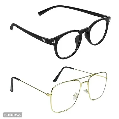 Alvia Combo of 2 Sunglasses For Men and Women Vol-2 (Blk-Golden)