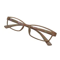Alvia Rectangular Polycarbonate Eyewear Frame For Men and Women-Vol-9 (Brown-Clear)-thumb3