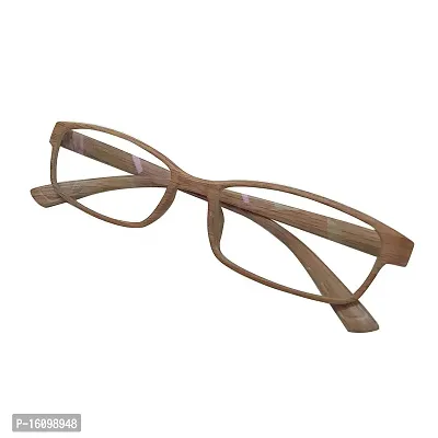 Alvia Rectangular Polycarbonate Eyewear Frame For Men and Women-Vol-9 (Brown-Clear)-thumb4