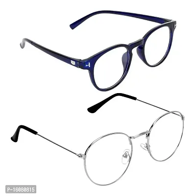 Alvia Combo of 2 Sunglasses For Men and Women Vol-3 (Blue,Silver)-thumb0
