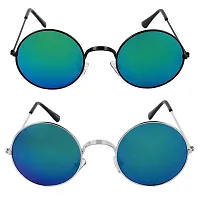 Alvia Combo of 2 Sunglasses For Men and Women Vol-5 (Blue-Blue)-thumb1