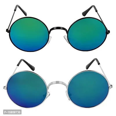 Alvia Combo of 2 Sunglasses For Men and Women Vol-5 (Blue-Blue)-thumb2