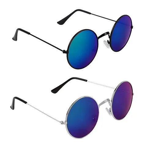 Alvia Combo of 2 Sunglasses For Men and Women Vol-5 (Blue-Blue)