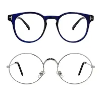 Alvia Combo of 2 Sunglasses For Men and Women Vol-3 (Blue-Silver)-thumb1