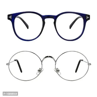 Alvia Combo of 2 Sunglasses For Men and Women Vol-3 (Blue-Silver)-thumb2