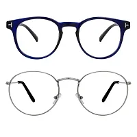 Alvia Combo of 2 Sunglasses For Men and Women Vol-3 (Blue,Silver)-thumb1