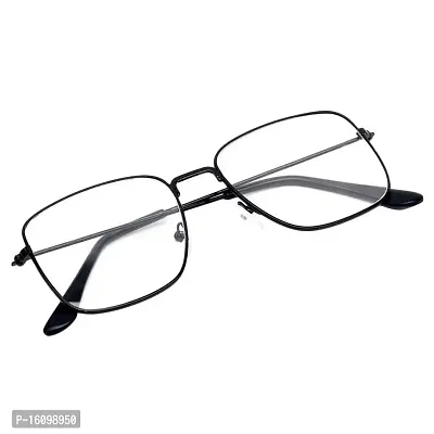 Alvia Retro Square Spectacle Frame For Men And Women Vol-22 (Black-Clear)-thumb3