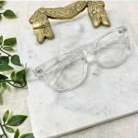 Alvia Square Spectacle Frame For Men And Women Vol-25 (Transparent-Clear)-thumb2