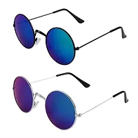 Alvia Combo of 2 Sunglasses For Men and Women Vol-5 (Blue-Blue)-thumb3