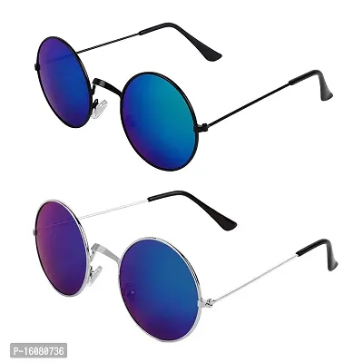 Alvia Combo of 2 Sunglasses For Men and Women Vol-5 (Blue-Blue)-thumb4