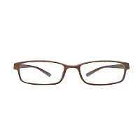 Alvia Rectangular Polycarbonate Eyewear Frame For Men and Women-Vol-9 (Brown-Clear)-thumb1