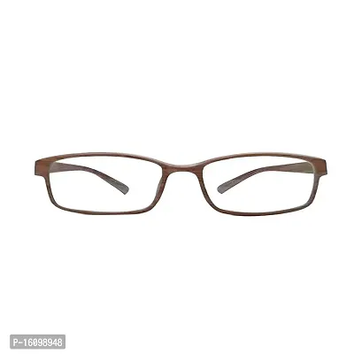Alvia Rectangular Polycarbonate Eyewear Frame For Men and Women-Vol-9 (Brown-Clear)-thumb2