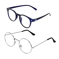 Alvia Combo of 2 Sunglasses For Men and Women Vol-3 (Blue-Silver)-thumb3