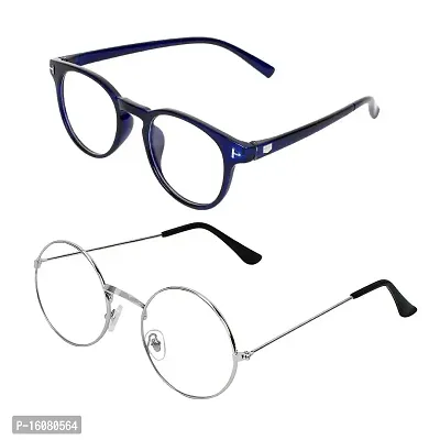 Alvia Combo of 2 Sunglasses For Men and Women Vol-3 (Blue-Silver)-thumb4