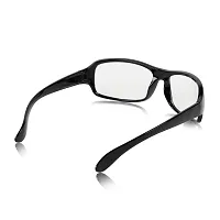 Alvia Wrap Around Sport Day  Night Drive UV Protection Sunglasses For Men  Women (Black-Clear)-thumb3
