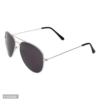 Alvia Silver and Black Aviator Sunglasses-thumb0