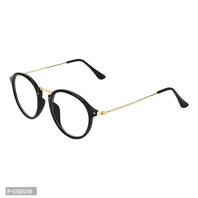 Black and Golden Round Unisex Eyewear Frame-thumb0