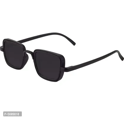 Stylish Black Rectangle Unisex Sunglasses