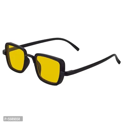 Stylish Black  Yellow Rectangle Unisex Sunglasses