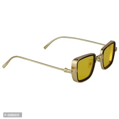 Stylish Golden & Yellow Rectangle Unisex Sunglasses