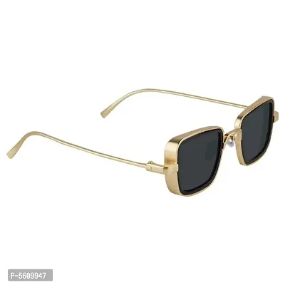Stylish Golden & Black  Rectangle Unisex Sunglasses