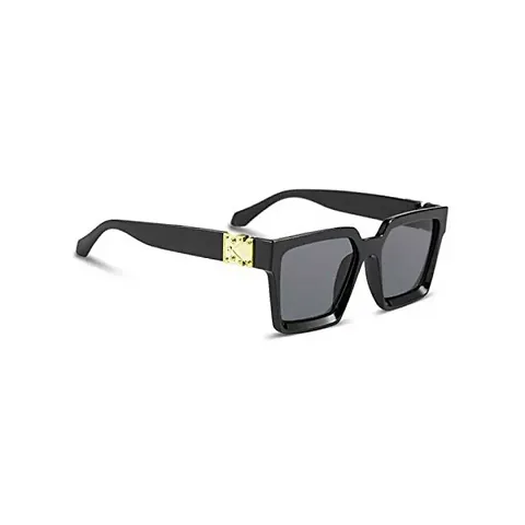 Unisex Stylish Black Square Sunglasses