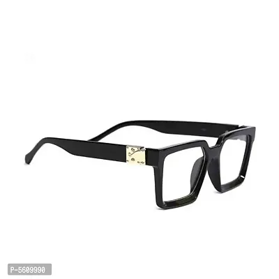 Stylish Black  Clear Square Unisex Sunglasses