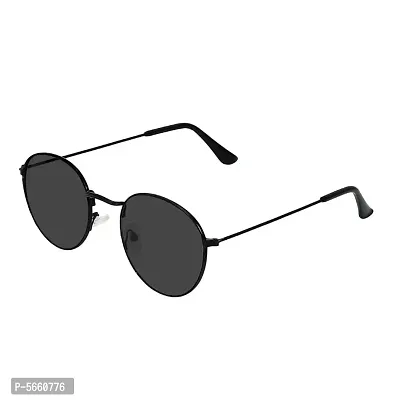 Stylish Black  Black Round Unisex Sunglasses-thumb0