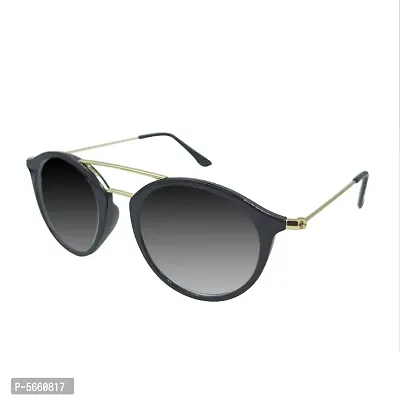 Stylish Golden & Black Round Unisex Sunglasses