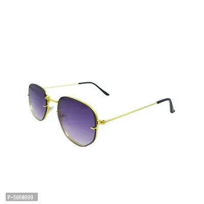 Stylish Golden  Black Square Unisex Sunglasses-thumb0