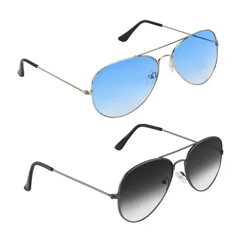 Combo Of 2 Classy Metal Aviator Sunglasses