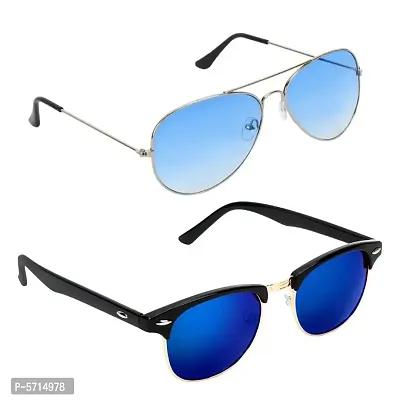 Trendy Metal Sunglasses For Unisex Combo of 2