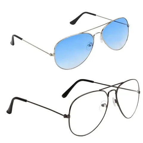 Combo Of 2 Premium Metal Aviator Sunglasses