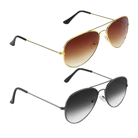 Attractive Brown Aviator Sunglasses Combo for Men & Women