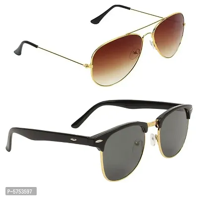 Trendy Metal Sunglasses For Unisex Combo of 2