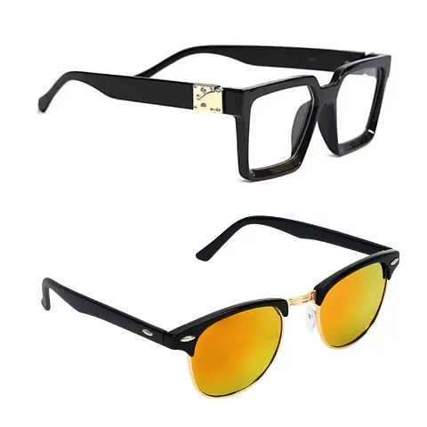 Stylish Unisex Polycarbonate Sunglasses Combo of 2