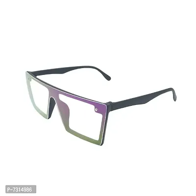 Attractive Black  Clear Polycarbonate Rectangular Unisex Sunglasses 233-thumb0