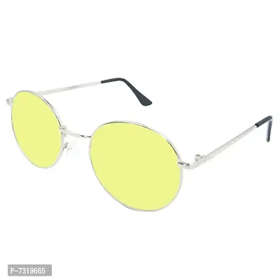 New Stylish Silver  Yellow Metal Round Unisex Sunglasses 237