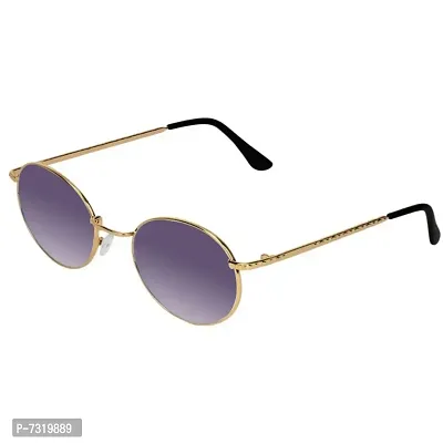 Fashionable Trendy Golden  Black Round Unisex Sunglasses 243