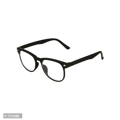 Casual Black  Clear Polycarbonate Round Unisex Sunglasses 244