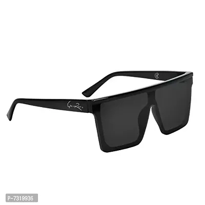 Stylish Trendy Black Polycarbonate Square Unisex Sunglasses 245-thumb0